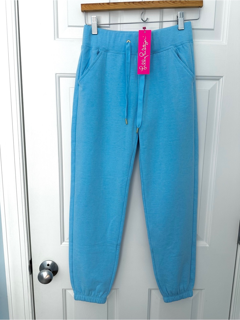NWT Lilly Pulitzer Mallie Knit Pant Heathered Frenchie Blue Jogger Sweats Sz XS